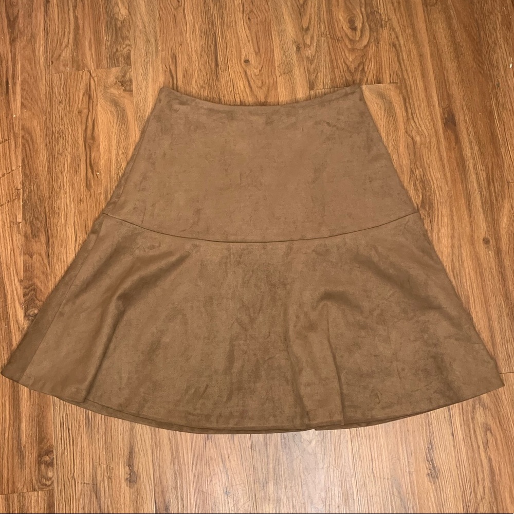 *NWT* Tommy Hilfiger Congac Faux Suede Swing Skirt - Picture 3 of 9